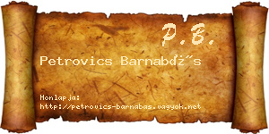Petrovics Barnabás névjegykártya